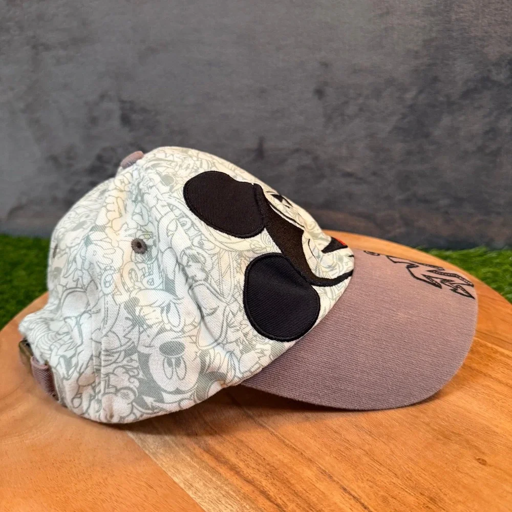 Disney‎ Parks Mickey Mouse Graffiti Baseball Cap White Grey Kids Adjustable Hat
